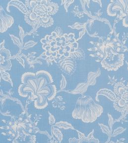 Hothouse Flowers Silhouette Fabric by Schumacher Bliss Blue