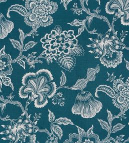 Hothouse Flowers Silhouette Fabric by Schumacher Peacock