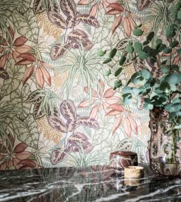 Hothouse Wallpaper by Osborne & Little Charcoal/Pine