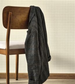 Houndstooth Wallpaper by Casadeco Beige lin