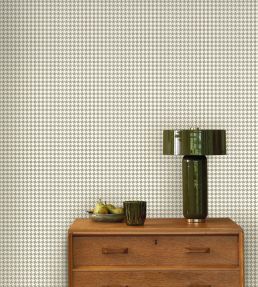 Houndstooth Wallpaper by Casadeco Noir et blanc