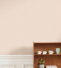 Houndstooth Wallpaper by Casadeco Rose poudre