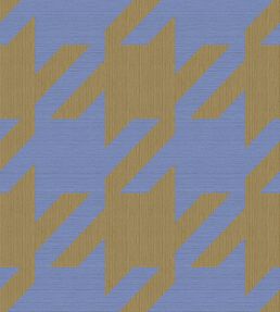Houndstooth Mural by Eijffinger Olive Cornflower