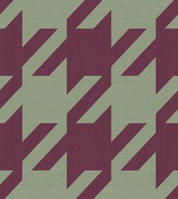 Houndstooth Mural by Eijffinger Burgundy Pistache
