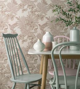 Hummingbird Wallpaper by 1838 Wallcoverings Beach