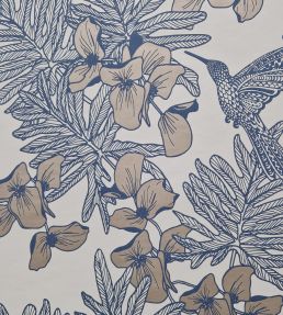 Hummingbird Wallpaper by 1838 Wallcoverings Lagoon