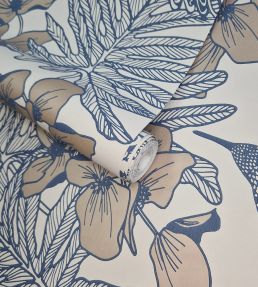 Hummingbird Wallpaper by 1838 Wallcoverings Lagoon