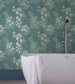 Hummingbird Wallpaper by 1838 Wallcoverings Seafoam