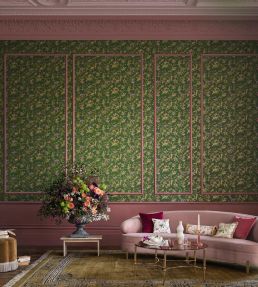 Hummingbirds Wallpaper by Cole & Son Fuchsia on Racing Green