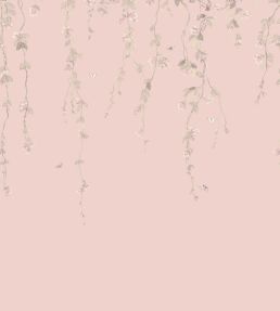Hummingbirds Flora Mural by Cole & Son Stone on Rose Quartz