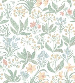 Huset I Solen Wallpaper by Sandberg Spring Green