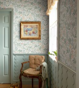 Huset I Solen Wallpaper by Sandberg Spring Green
