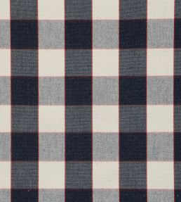 Essex Check Fabric by Ian Mankin Dark Navy