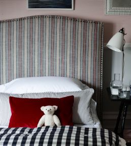 Jura Stripe Fabric by Ian Mankin Dark Navy