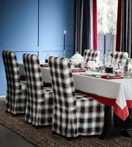 Kintyre Check Fabric by Ian Mankin Dark Navy