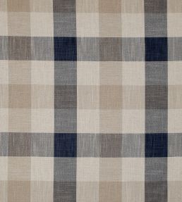 Oban Check Fabric by Ian Mankin Dark Navy