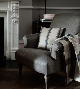 Oban Check Fabric by Ian Mankin Dark Navy