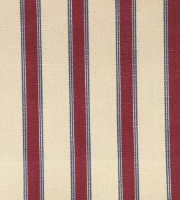 Blazer Stripe Fabric by Ian Mankin Peony/Airforce