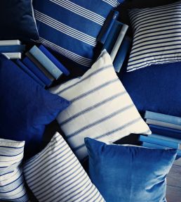 Ticking Stripe 1 Fabric by Ian Mankin Airforce