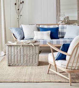 Hemsby Check Fabric by Ian Mankin Cobalt