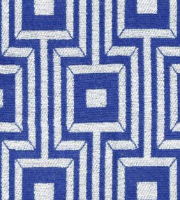 Maze Fabric by Ian Mankin Cobalt