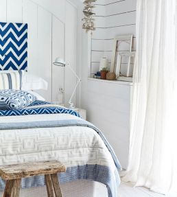 Maze Fabric by Ian Mankin Cobalt