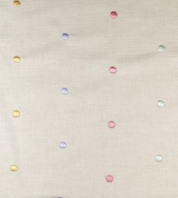 Embroidered Rainbow Spot Fabric by Ian Mankin Rainbow