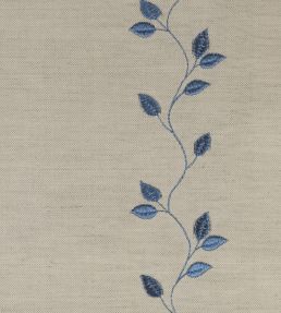 Embroidered Union Leaf Fabric by Ian Mankin Airforce
