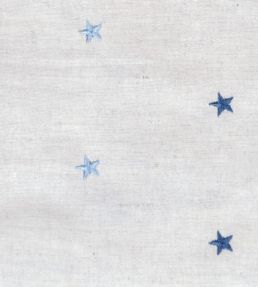 Embroidered Union Star Fabric by Ian Mankin Blue