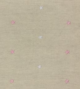 Embroidered Union Star Fabric by Ian Mankin Pink