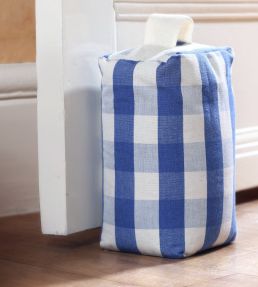 Suffolk Check Large Fabric by Ian Mankin Indigo