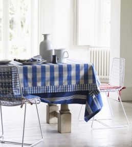 Suffolk Check Large Fabric by Ian Mankin Indigo