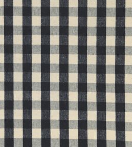 Suffolk Check Small Fabric by Ian Mankin Black