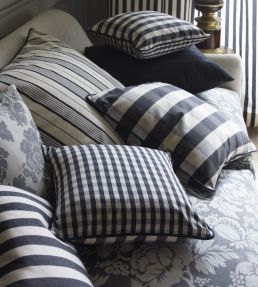 Suffolk Check Small Fabric by Ian Mankin Sage
