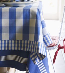 Suffolk Check Small Fabric by Ian Mankin Indigo