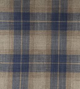 Kintyre Check Fabric by Ian Mankin Blue