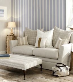 Skye Check Fabric by Ian Mankin Flax