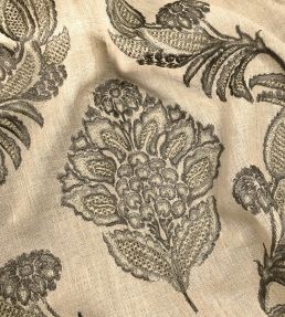 Pasha Embroidery Fabric by Ian Sanderson Charcoal