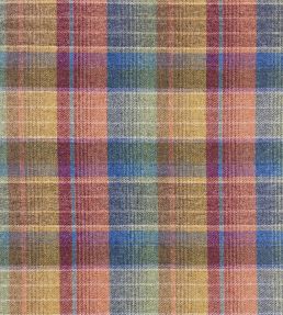 Cossack Plaid Fabric by Ian Sanderson Blue Moss