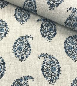 Jessamy Paisley Fabric by Ian Sanderson Cerulean