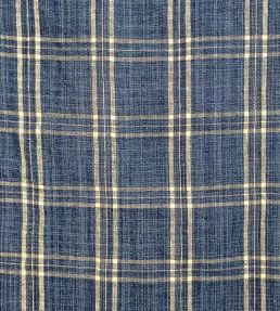 Peverell Check Fabric by Ian Sanderson Blue