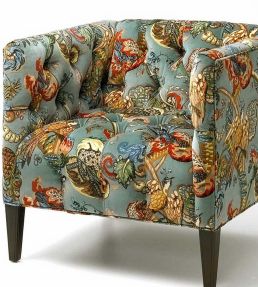 Poppinjay Velvet Fabric by Ian Sanderson Aztec