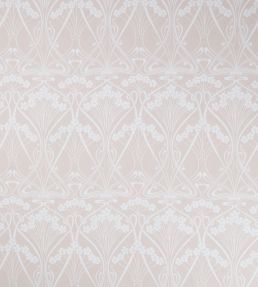 Ianthe Bloom Mono in Chiltern Linen Fabric by Liberty Pewter Plaster Pink