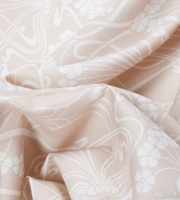 Ianthe Bloom Mono in Chiltern Linen Fabric by Liberty Pewter Plaster Pink