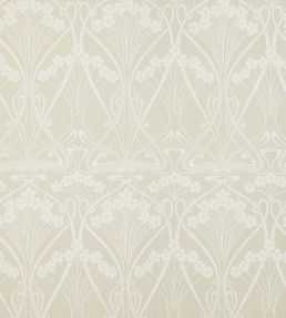 Ianthe Mono Wallpaper by Liberty Pewter White