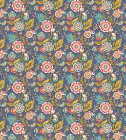 Ichika Trail Wallpaper by Ohpopsi Royal Blue & Gold