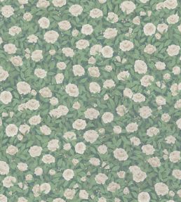 Idyll Roses Linen Union Fabric by Cole & Son Eau de Nil
