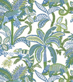Iggy Wallpaper by Thibaut Blue and Green