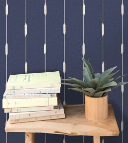 Ikara Wallpaper by Caselio Bleu denim