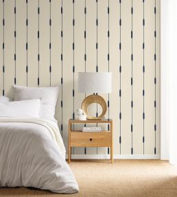 Ikara Wallpaper by Caselio Bleu nuit